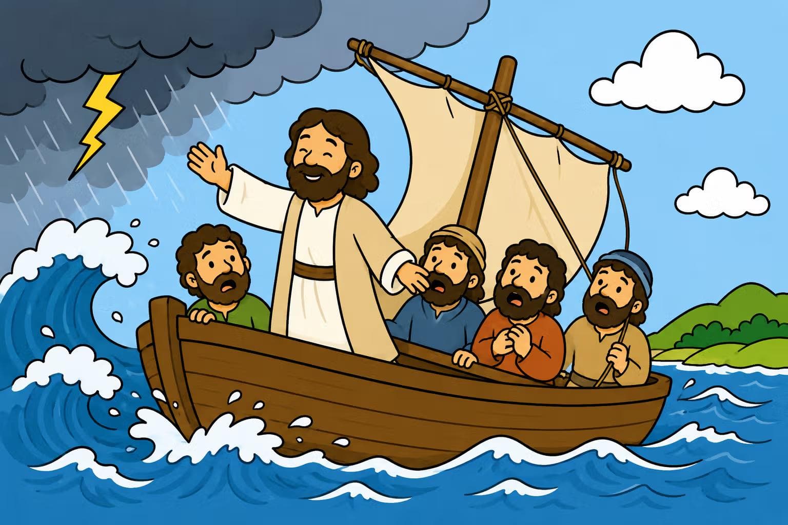 Jesus stiller stormen